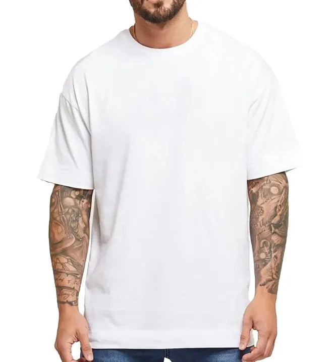 Kit 5 Camisetas Masculinas Algodão Brancas Lisas - Abafarto