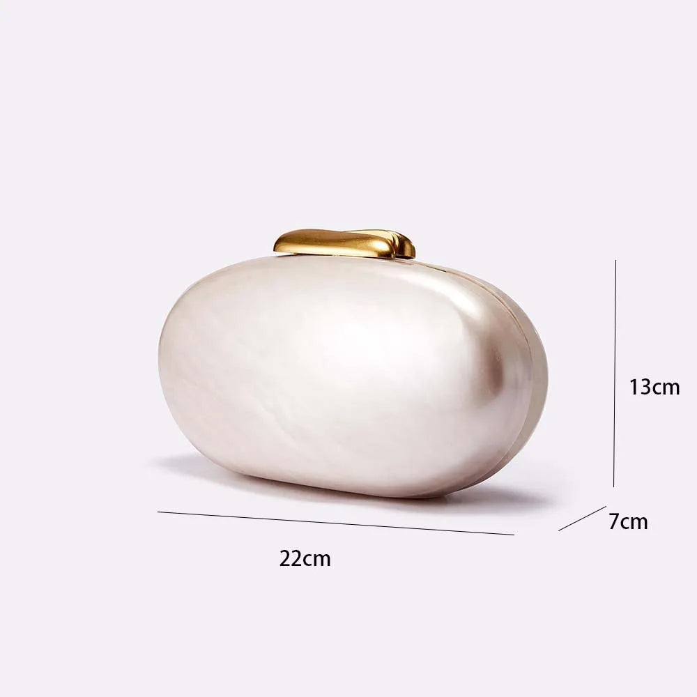 2025 Luxury Acrylic Lady Bag Fashion Personalized Party Evening Bag Single Shoulder Messenger Pearl Color Purse Women Clutch Bag