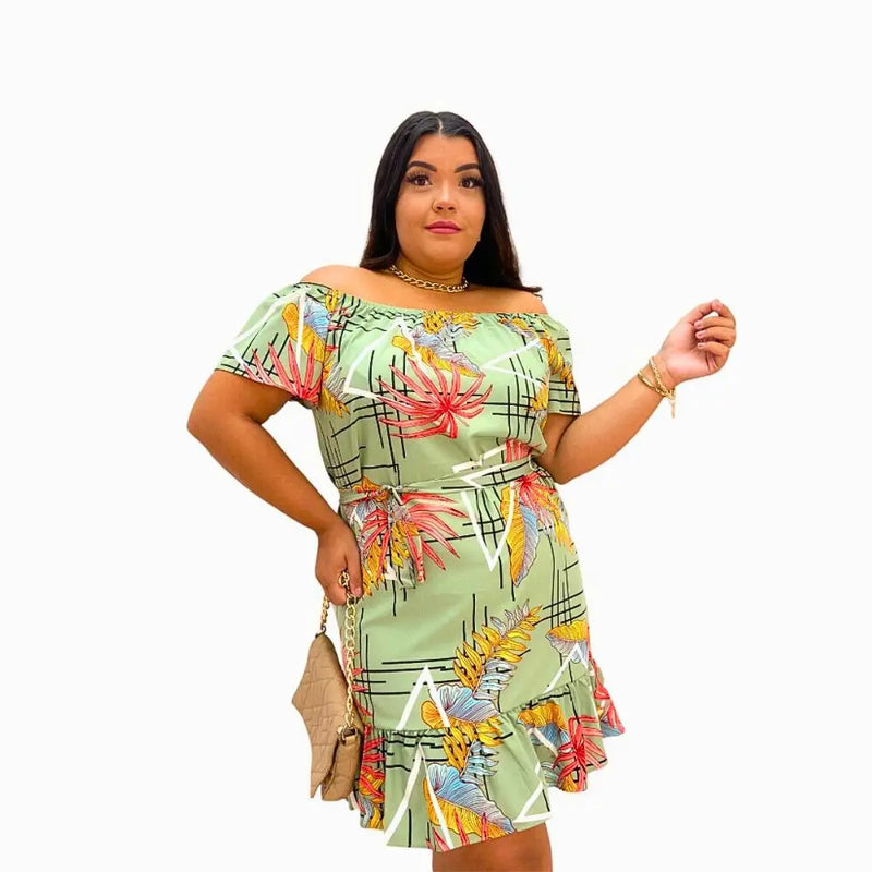 Viscose Short Ciganinha Dress, Plus Size Fabric, Loose, Fresh