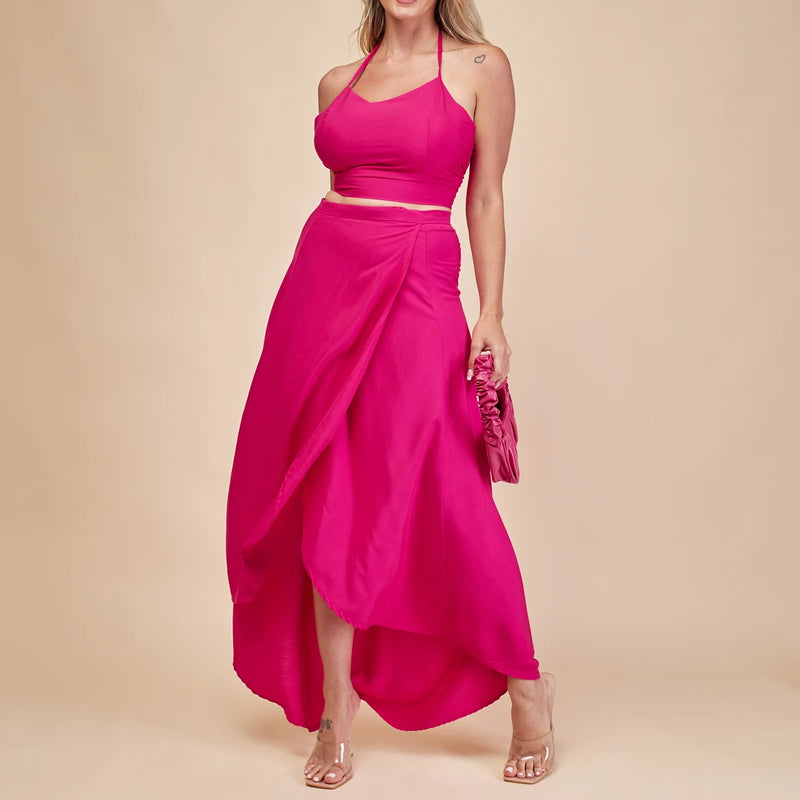 Women Fashion Set (Cropped And Skirt Envelope) For Beach