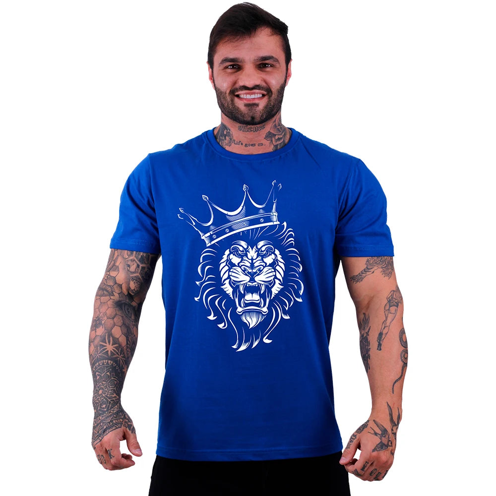Camiseta Tradicional Masculina MXD Conceito Rei Leão Dia-a-Dia Musculação Lazer