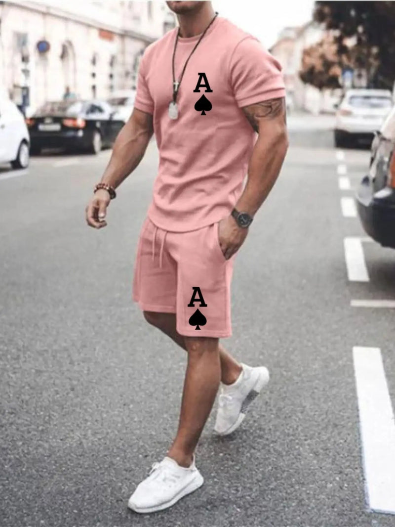 Conjunto Masculino Moderno e Leve Com Camiseta e Bermuda Espadilha