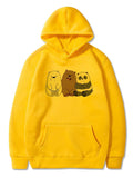 Cancuru Model Men's Colorful Bears 3 Sweatshirt with Hood and Pocket