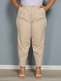 Women's Plus Size Casual Pants | Design with Side Pockets | Model with Button | Comfortable and Versatile