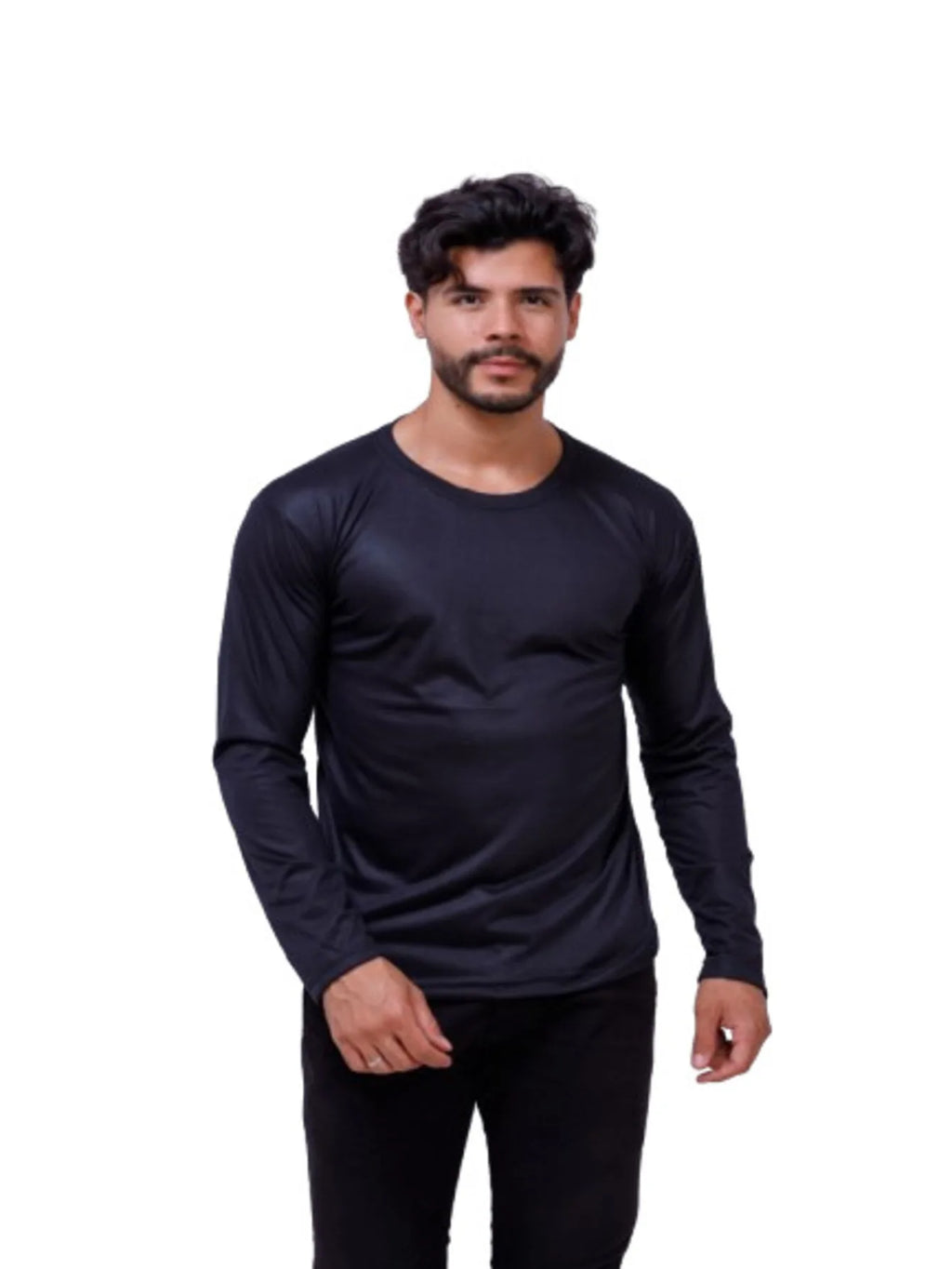 Kit With 5 Black Mesh Top Long Sleeve T-Shirts