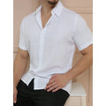 Camisa social masculino manga curta de bootao lisa top uso na praia