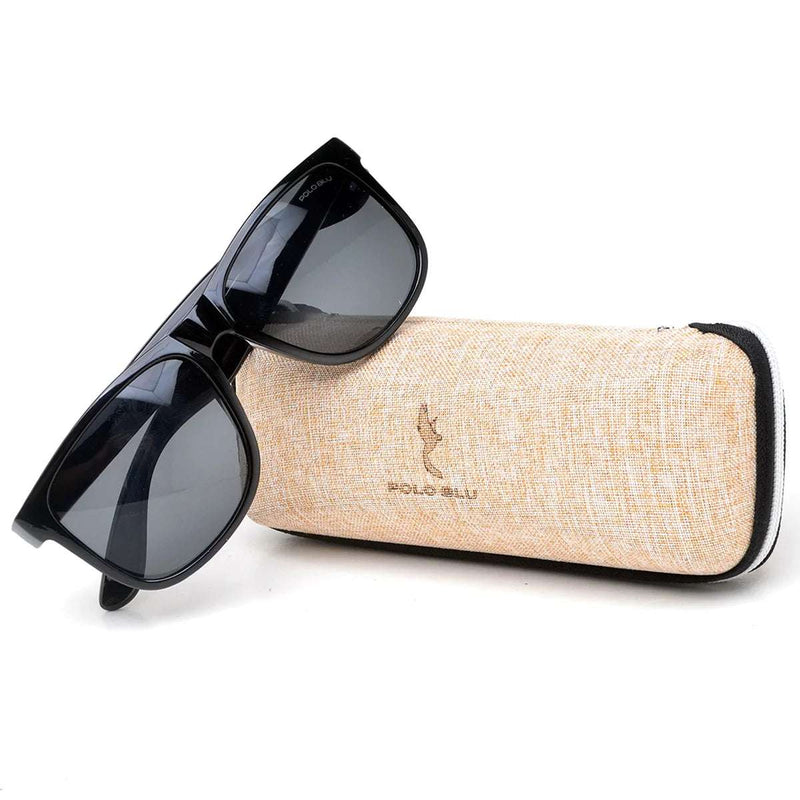 Sunglasses Unisex Polo Blu Square Basico Modern with Box Case