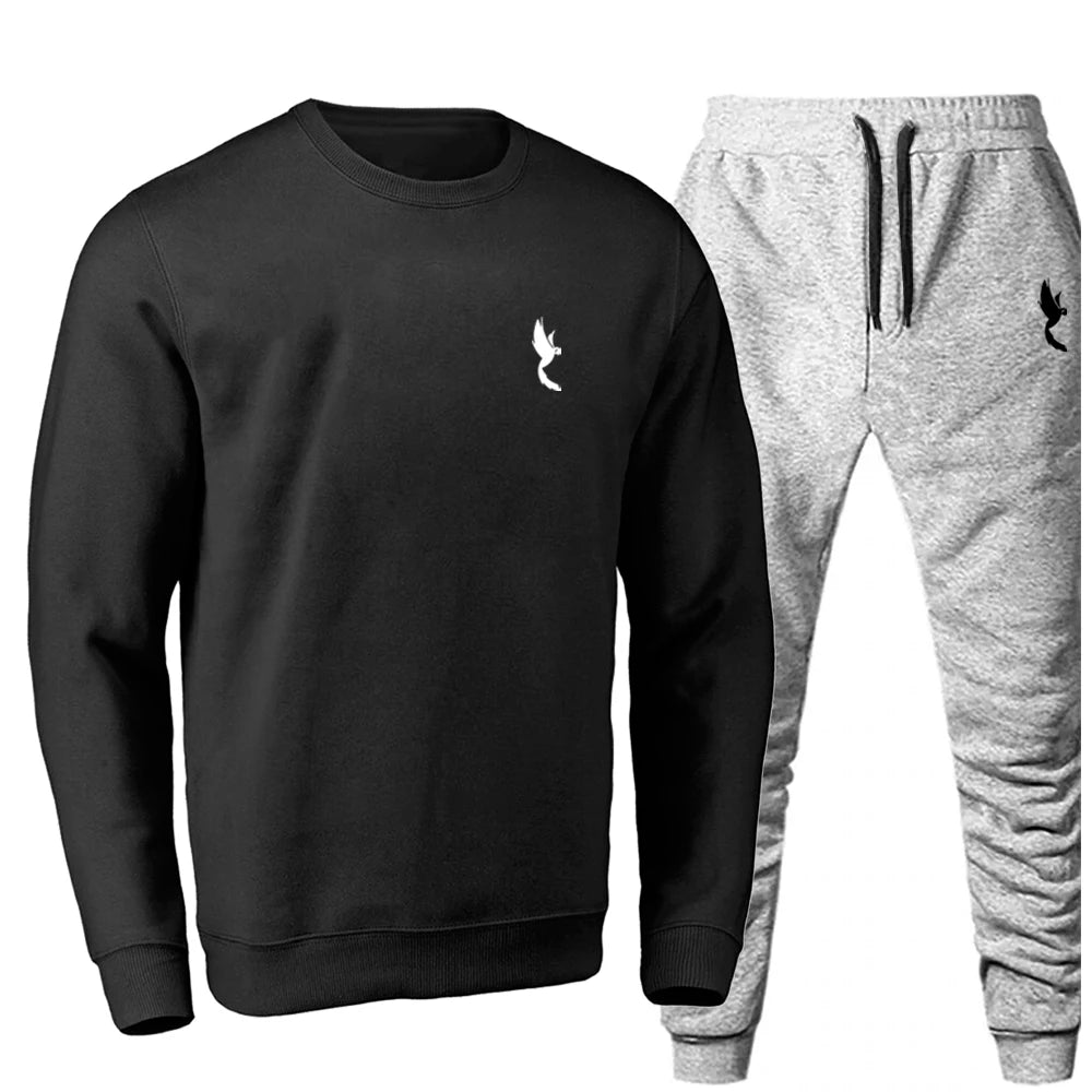 Conjunto de Moletom Masculino Flanelado Casual Esportivo Gola Careca do P ao G1