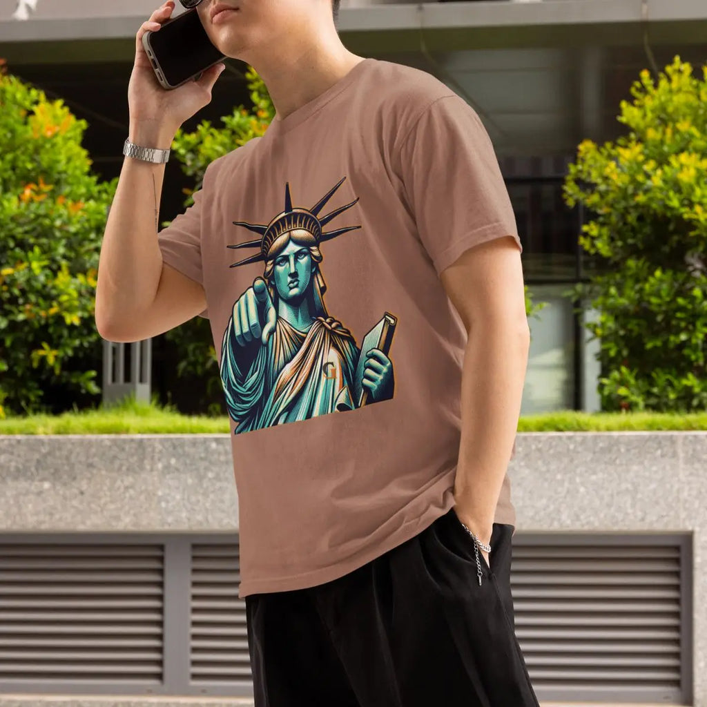Basic Men's T-Shirt GuGi Statue Of Liberty New York 100% Premium Cotton Shirt CM01-507
