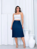 Summer Trend Women's Pleated Media Skirt Elastic Kos Fashion and Comfort in One