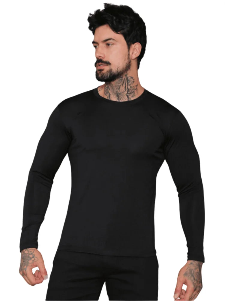 Men's Thermal Shirt UV Protection Sun Blouse Long Sleeve Compression T-Shirt