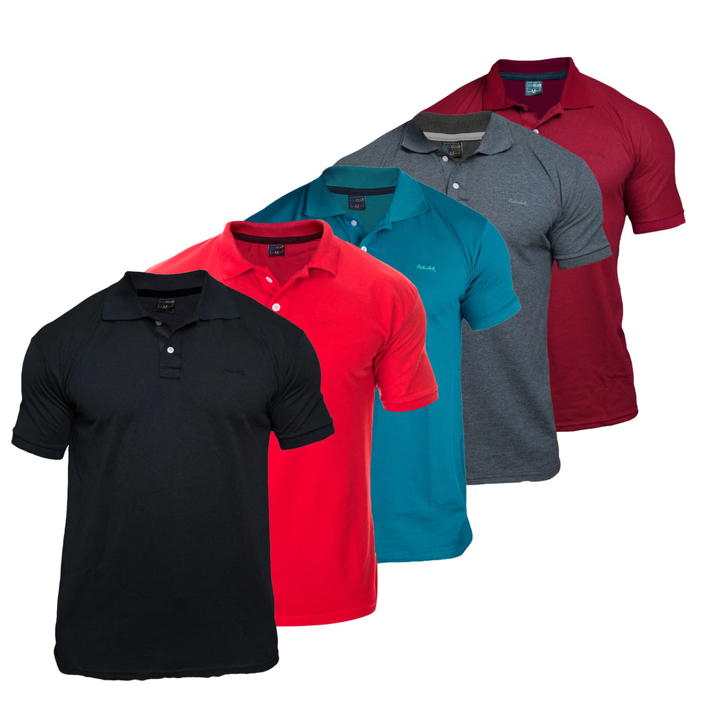 Kit 5 Cotton Piquet Men's Polo Shirt
