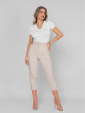 Women's Linen pants/dress pants/stitching details/stylish/Stripped/fashion trend/elegant/modern collection