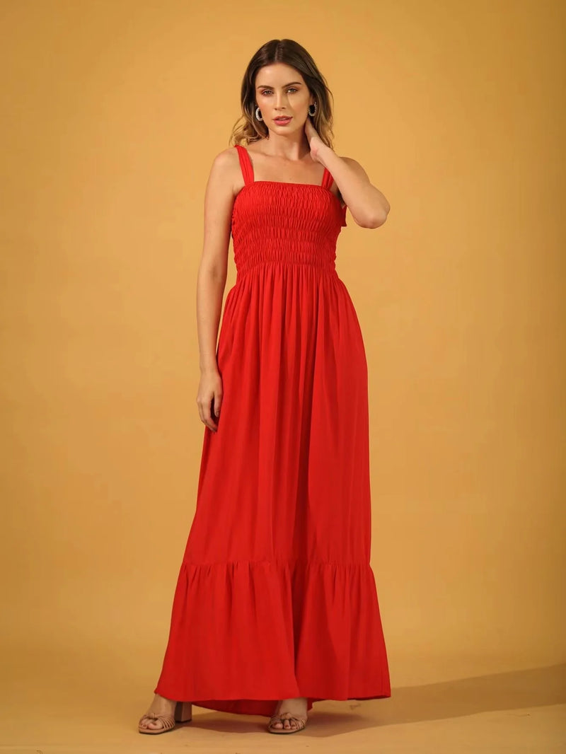Long Dress In Lastex With Strap In Straps Tie More Colors