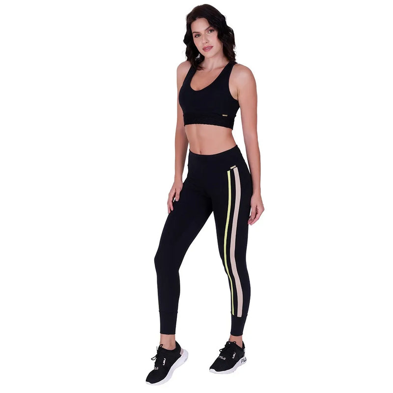 RIKINTE Legs Legging Pants Women's Side Strips Black Fitness Fitness Fitness Fitness Fitness Sports Fit