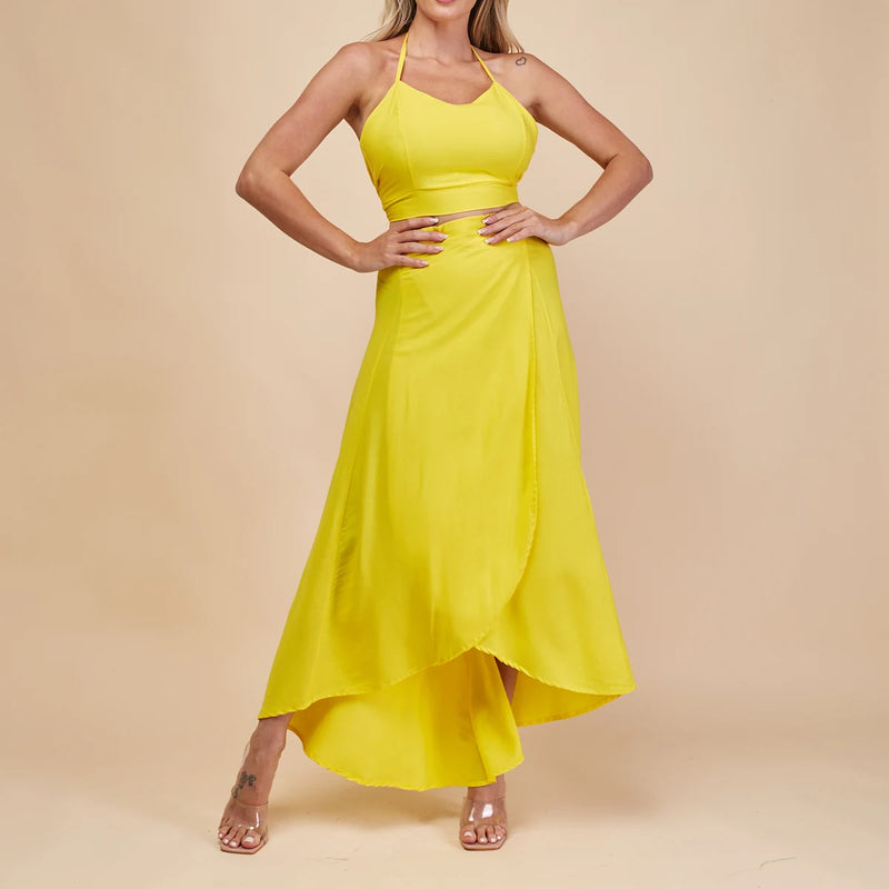 Women Fashion Set (Cropped And Skirt Envelope) For Beach