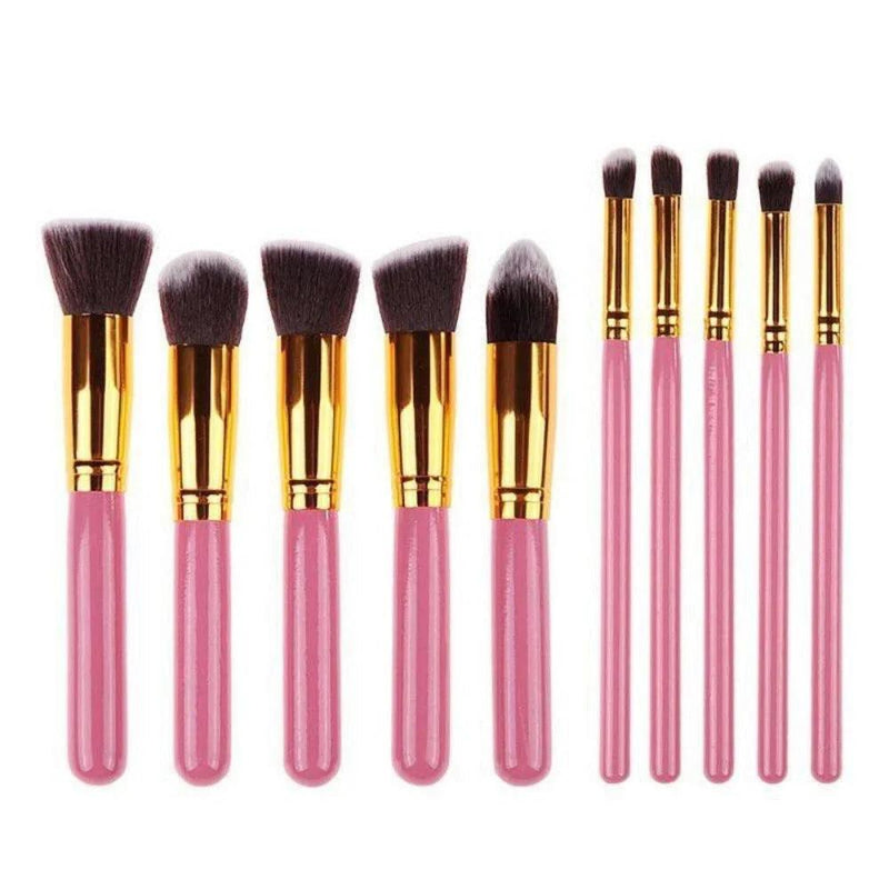 Kit 10 Professional Kabuki Contour Makeup/Smoke Brush Brushes - CRAVO ROSE