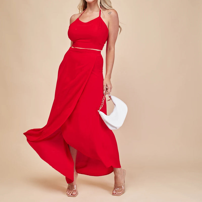 Women Fashion Set (Cropped And Skirt Envelope) For Beach