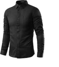 Camisa Social Manga Longa Lisa com Botões na Menga - De Luxo
