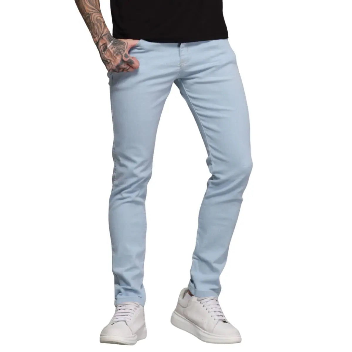 Calça Jeans Masculina Skinny Lavagem Clara Tendência Premium