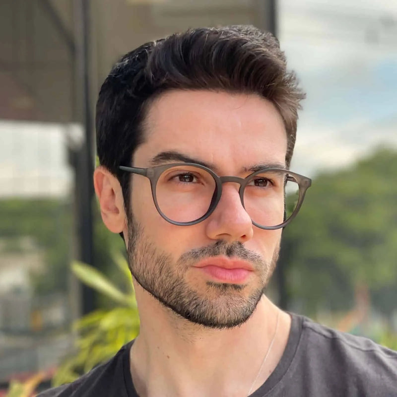 Men's Round Acetate Light Frame for Grade Vintage Retro Fashion Trend -Fast Delivery For All Brazil