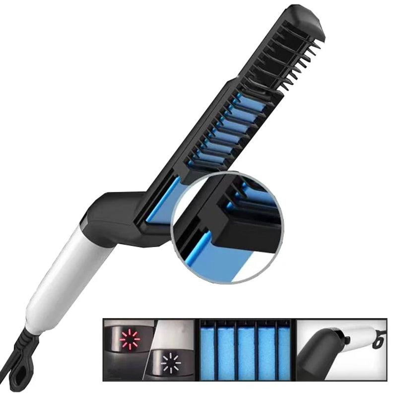 Pente modelador de cabelo elétrico multifuncional masculino alisador de cabelo modelador de barba modelador de beleza/estilo masculino