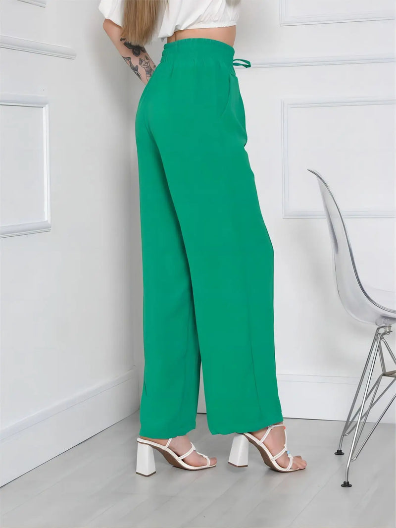 Versatility and Style Women's Dune Pantalone Pants Stretch Waist with Front Details and Pockets - CRAVO ROSE