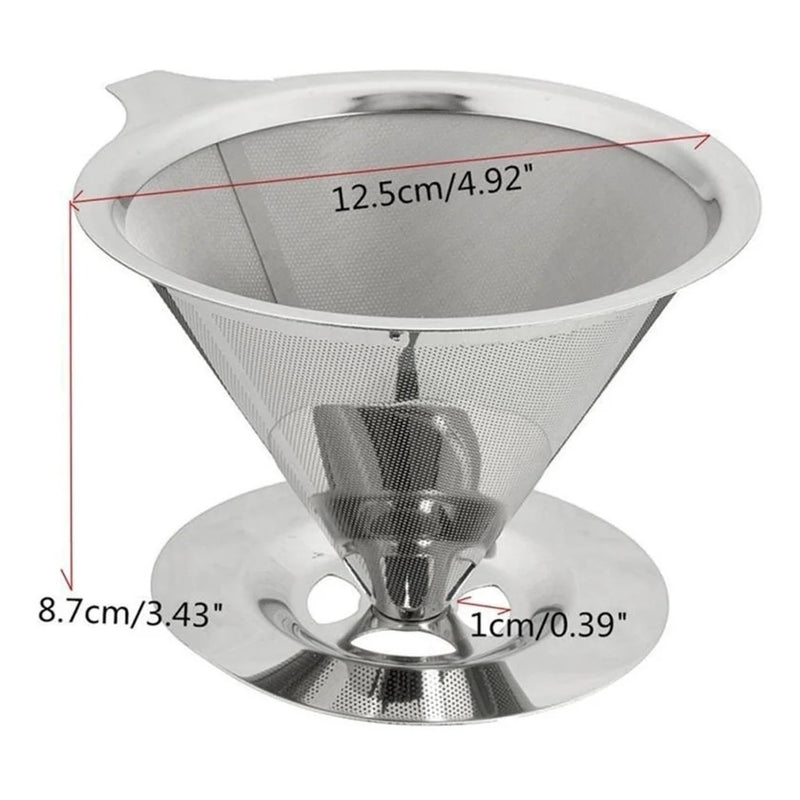 Grande filtro de café reutilizável inoxidável 102 não usa filtro
