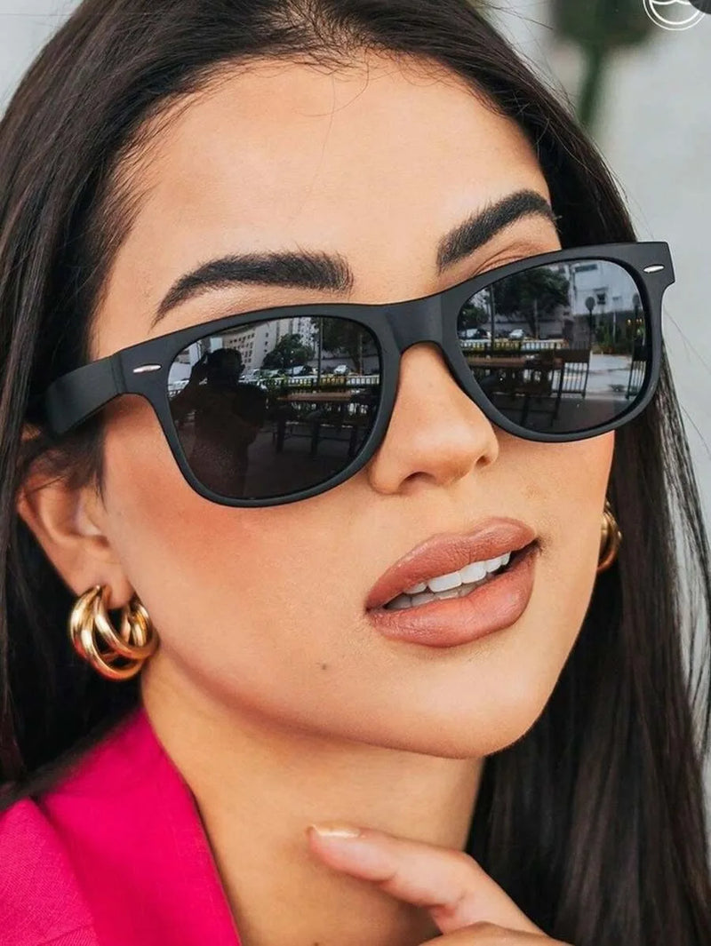 bianle Óculos Sol Feminino Quadrado Retangular Vintage Proteção, Lentes de Qualidade, Estilo Moda - Envio Para Todo Brasil