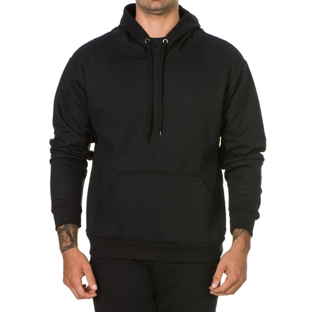 Conjunto de Moletom Masculino Básico Branco e Preto com Capuz do P ao G1/EXG