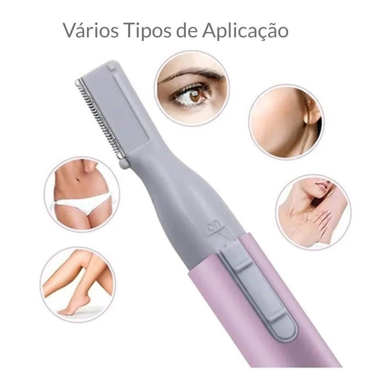 Caneta Depiladora Elétrica para Sobrancelha/Rosto / Aparador de Pelo Pequeno e Portátil para Corpo / Depilador