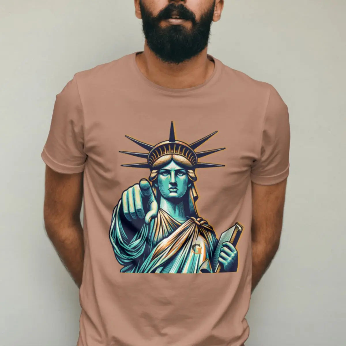 Basic Men's T-Shirt GuGi Statue Of Liberty New York 100% Premium Cotton Shirt CM01-507