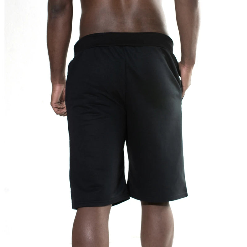 Kit Camiseta e Bermuda Moletinho Masculina Lisa Básica Preta do P ao G1/EXG