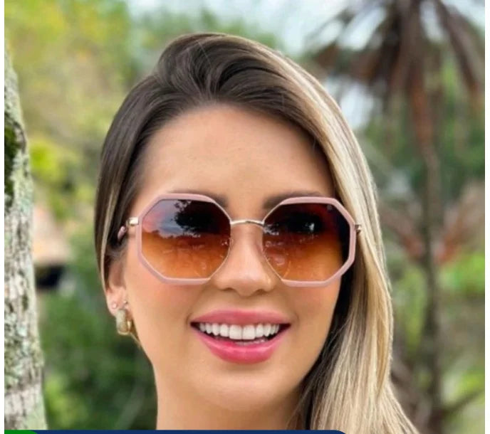 Óculos de sol octogonais de alta qualidade - Armação de acetato com proteção UV400