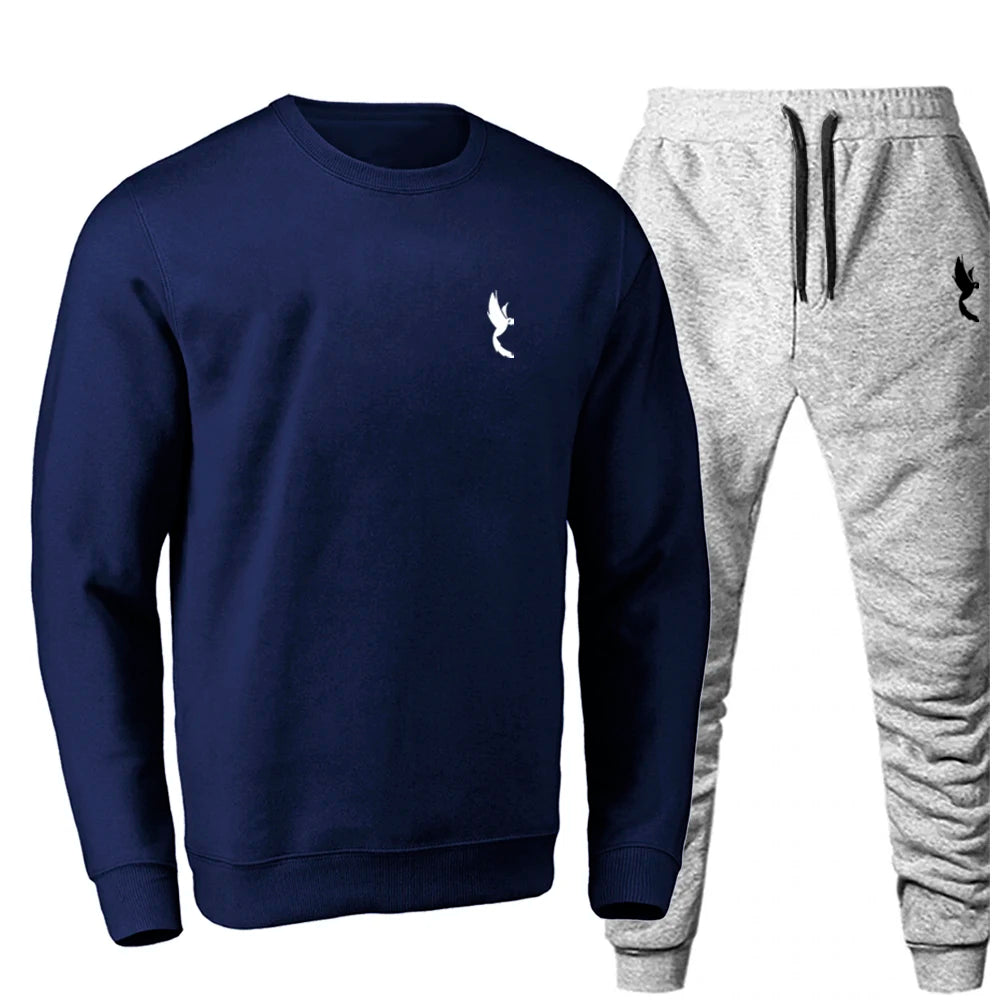 Conjunto de Moletom Masculino Flanelado Casual Esportivo Gola Careca do P ao G1