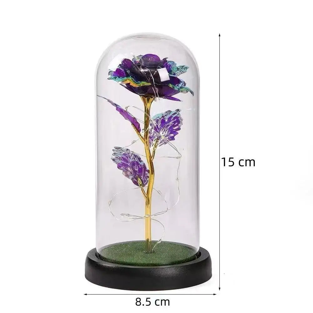 Enchanted Rose with LED Light-Eternal Flower Decorative Acrylic Dome