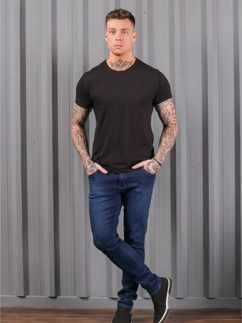 Calça Jeans Masculina Skinny Escura Premium Casual Line Modelo