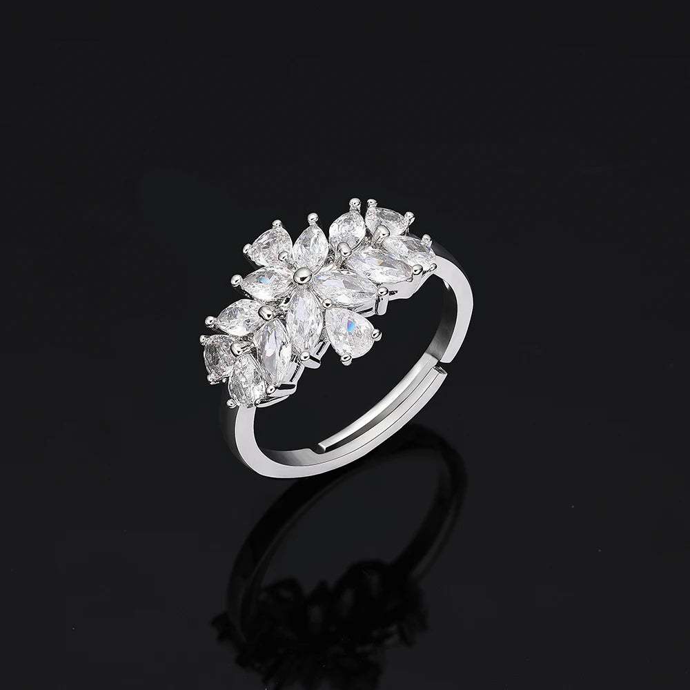 Luxury Dubai Wedding Bride 4PCS Full Set Jewelry Zirconia Double Layer Necklace Arabian White CZ Crystal Jewelry Set for Women