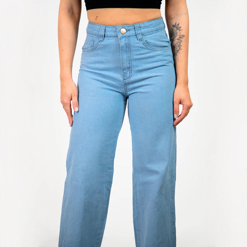 Calças Reta Marmoreadas Perna Larga Jeans Transparente/Roupas Femininas/Jeans