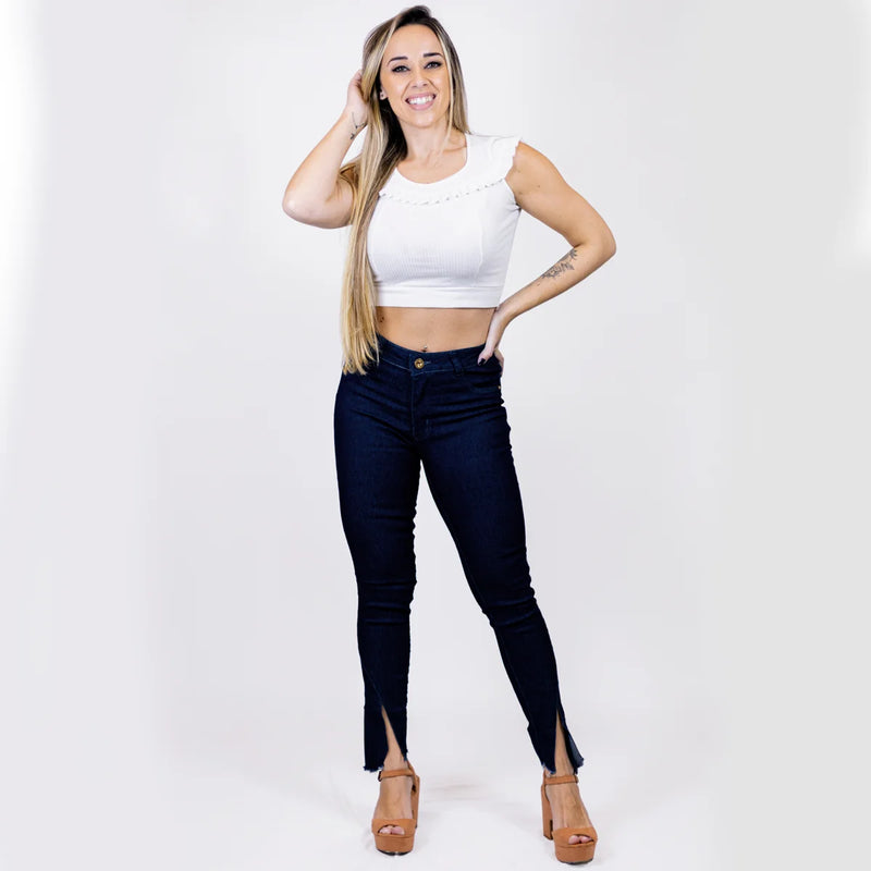 Women's Dark Jeans Lisa Skinny Casual/High Waist/Women's Clothing/Women's Jeans-Fast Shipping Brazil Delivery - CRAVO ROSE