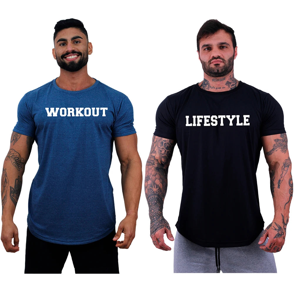 2 Kit Masculino Lonline Camisetas MXD Concept Fitness Fitness Casual Estampas
