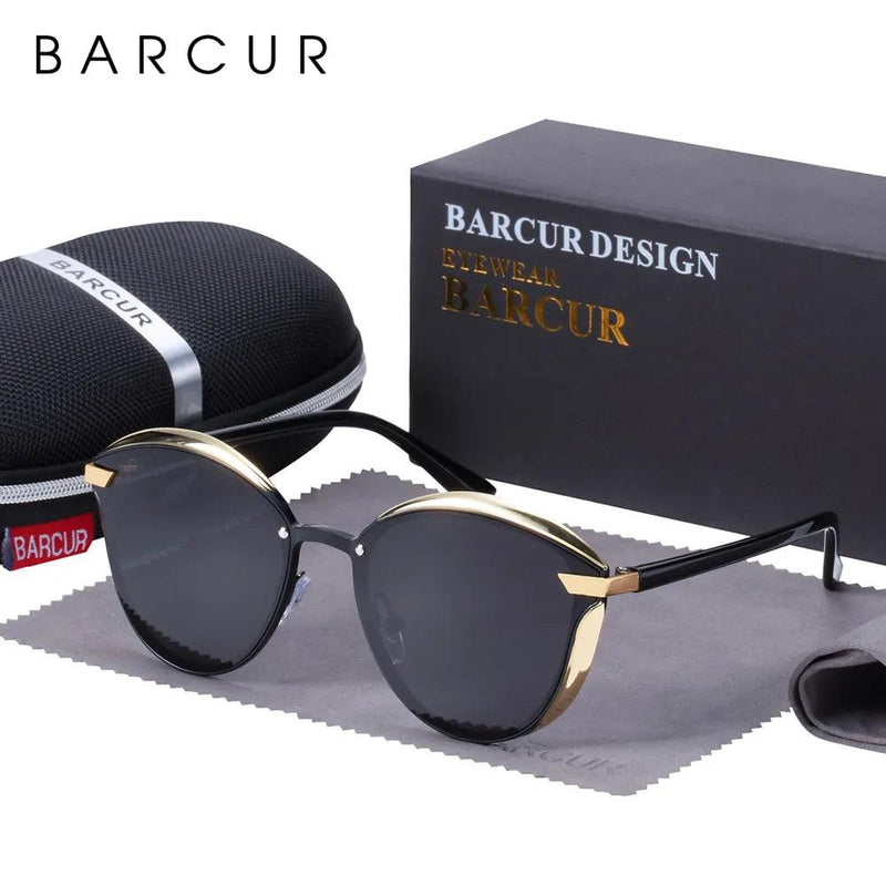 BARCUR Polarized Sunglasses Women Luxury Round Sun Glass for Women Ladies Female Shade Lunette De Soleil Femme - CRAVO ROSE