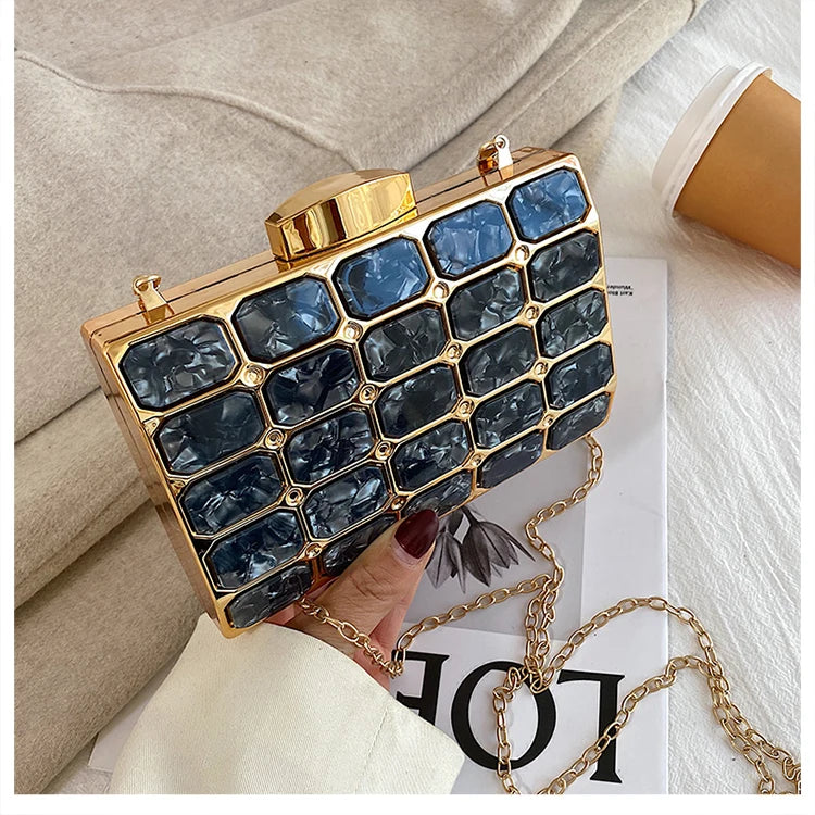 Luxury Female Evening Bag Block Designer Crossbody Bags for Women 2025 Trend Shoulder Bag Wedding Party Clutch Bag Purses Bolsos