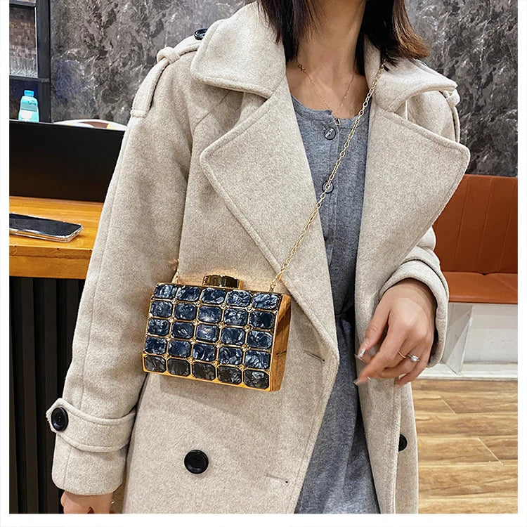 Luxury Female Evening Bag Block Designer Crossbody Bags for Women 2025 Trend Shoulder Bag Wedding Party Clutch Bag Purses Bolsos