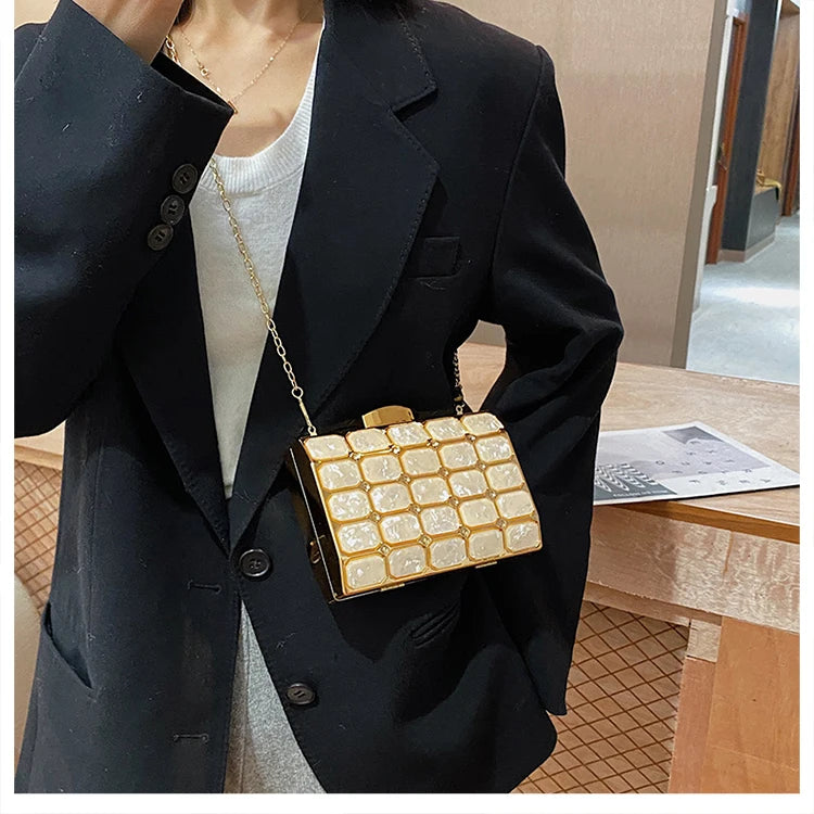 Luxury Female Evening Bag Block Designer Crossbody Bags for Women 2025 Trend Shoulder Bag Wedding Party Clutch Bag Purses Bolsos