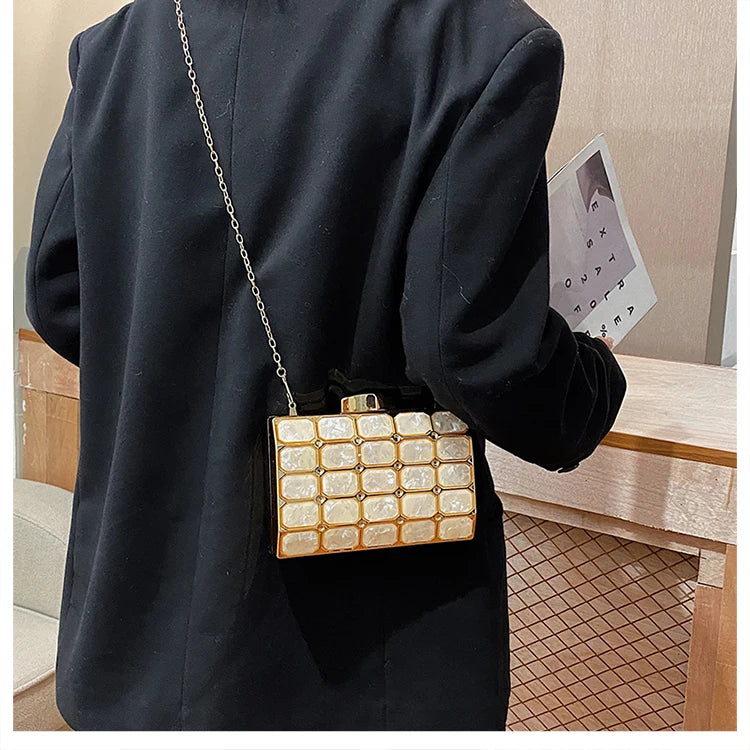Luxury Female Evening Bag Block Designer Crossbody Bags for Women 2025 Trend Shoulder Bag Wedding Party Clutch Bag Purses Bolsos