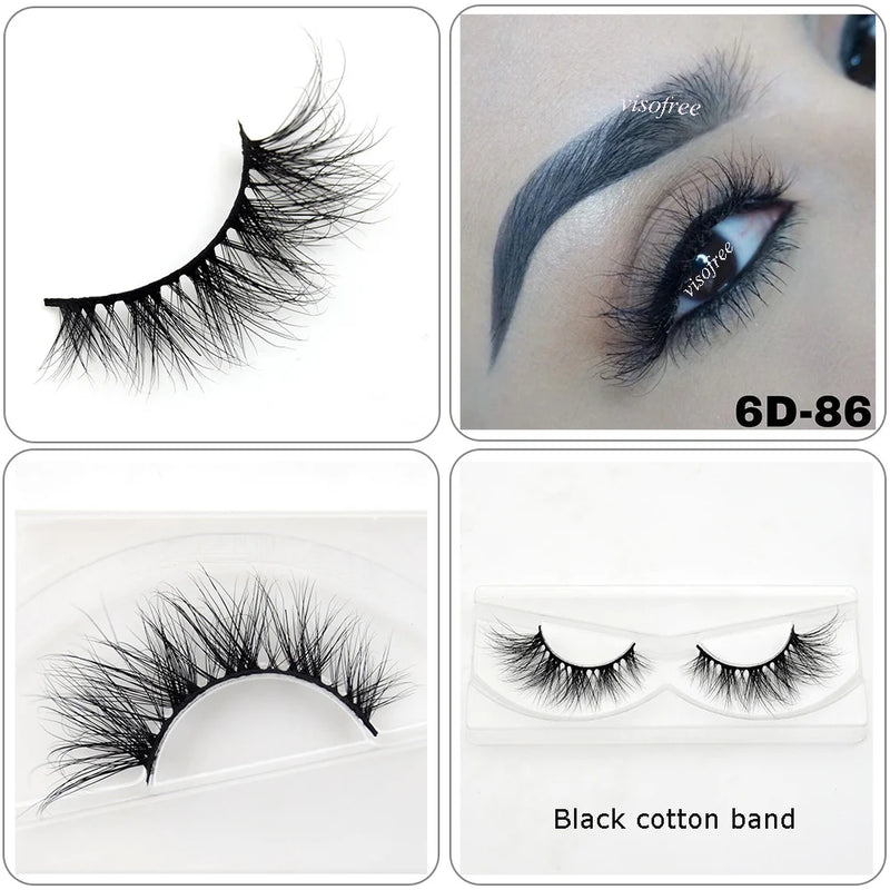 Cílios Visofree Mink Cílios Transparentes Cílios Postiços Transparentes Cílios Postiços Feitos à Mão Cílios Dramáticos Cílios Superiores