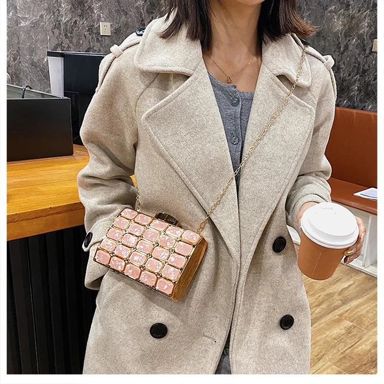 Luxury Female Evening Bag Block Designer Crossbody Bags for Women 2025 Trend Shoulder Bag Wedding Party Clutch Bag Purses Bolsos