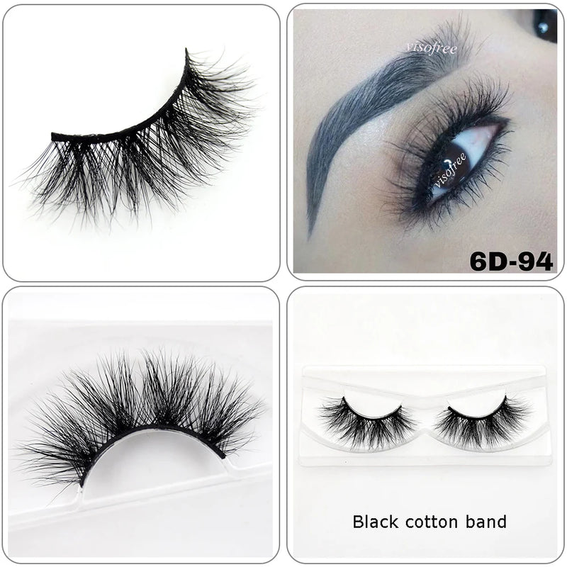 Cílios Visofree Mink Cílios Transparentes Cílios Postiços Transparentes Cílios Postiços Feitos à Mão Cílios Dramáticos Cílios Superiores