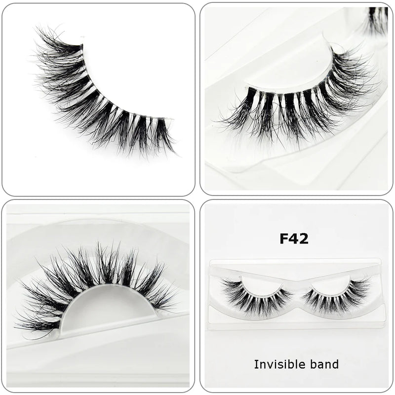 Cílios Visofree Mink Cílios Transparentes Cílios Postiços Transparentes Cílios Postiços Feitos à Mão Cílios Dramáticos Cílios Superiores